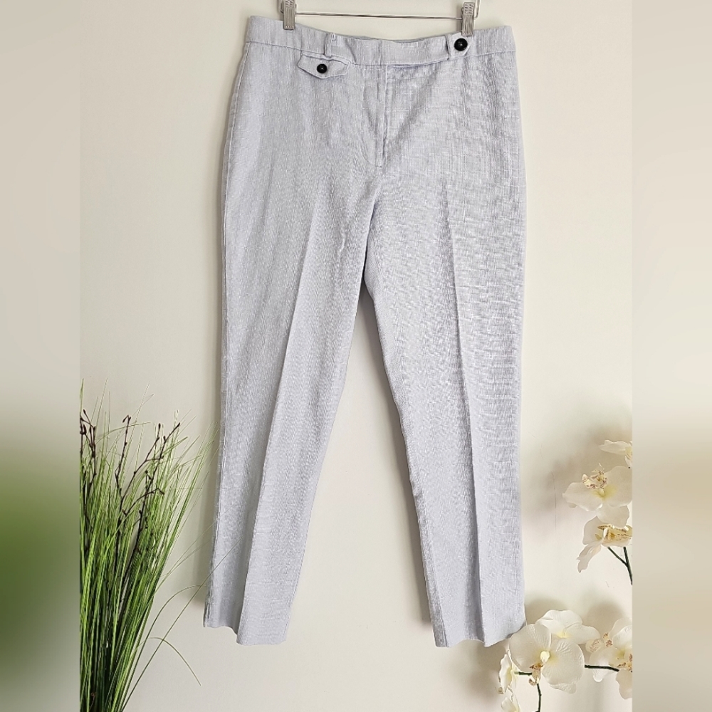 Anthropologie Light Blue Essential Slim Cotton Trouser Pants Size 10 - Picture 6 of 16